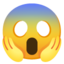 FACE SCREAMING IN FEAR emoji in Google's design style - Unicode 1F631