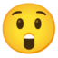 ASTONISHED FACE emoji in Google's design style - Unicode 1F632