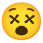 DIZZY FACE emoji in Google's design style - Unicode 1F635