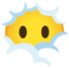 FACE IN CLOUDS emoji in Google's design style - Unicode 1F636-200D-1F32B-FE0F