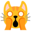 WEARY CAT FACE emoji in Google's design style - Unicode 1F640