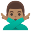 MAN GESTURING NO emoji with medium skin tone skin tone