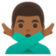 MAN GESTURING NO emoji with medium-dark skin tone skin tone