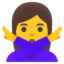 WOMAN GESTURING NO emoji in Google's design style - Unicode 1F645-200D-2640-FE0F