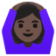 WOMAN GESTURING OK emoji with dark skin tone skin tone