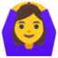 WOMAN GESTURING OK emoji in Google's design style - Unicode 1F646-200D-2640-FE0F