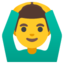 MAN GESTURING OK emoji in Google's design style - Unicode 1F646-200D-2642-FE0F