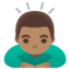 MAN BOWING emoji with medium skin tone skin tone