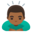 MAN BOWING emoji with medium-dark skin tone skin tone