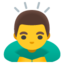 MAN BOWING emoji in Google's design style - Unicode 1F647-200D-2642-FE0F