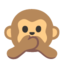 SPEAK-NO-EVIL MONKEY emoji in Google's design style - Unicode 1F64A