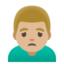 MAN FROWNING emoji with medium-light skin tone skin tone