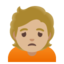 PERSON FROWNING emoji with medium-light skin tone skin tone