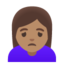 WOMAN FROWNING emoji with medium skin tone skin tone