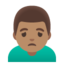 MAN FROWNING emoji with medium skin tone skin tone