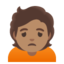 PERSON FROWNING emoji with medium skin tone skin tone