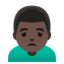 MAN FROWNING emoji with dark skin tone skin tone