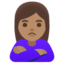 WOMAN POUTING emoji with medium skin tone skin tone