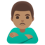 MAN POUTING emoji with medium skin tone skin tone