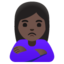 WOMAN POUTING emoji with dark skin tone skin tone