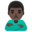 MAN POUTING emoji with dark skin tone skin tone