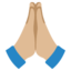 PERSON WITH FOLDED HANDS emoji with medium-light skin tone skin tone