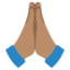 PERSON WITH FOLDED HANDS emoji with medium skin tone skin tone