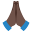 PERSON WITH FOLDED HANDS emoji with dark skin tone skin tone