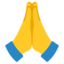 PERSON WITH FOLDED HANDS emoji in Google's design style - Unicode 1F64F