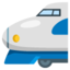 HIGH-SPEED TRAIN WITH BULLET NOSE emoji in Google's design style - Unicode 1F685