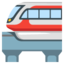 MONORAIL emoji in Google's design style - Unicode 1F69D