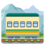 MOUNTAIN RAILWAY emoji in Google's design style - Unicode 1F69E