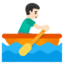 MAN ROWING BOAT emoji with light skin tone skin tone