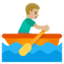 MAN ROWING BOAT emoji with medium-light skin tone skin tone