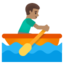 MAN ROWING BOAT emoji with medium skin tone skin tone