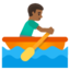 MAN ROWING BOAT emoji with medium-dark skin tone skin tone