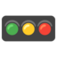 HORIZONTAL TRAFFIC LIGHT emoji in Google's design style - Unicode 1F6A5