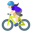 WOMAN BIKING emoji with light skin tone skin tone