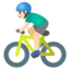 MAN BIKING emoji with light skin tone skin tone