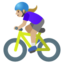 WOMAN BIKING emoji with medium-light skin tone skin tone