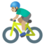 MAN BIKING emoji with medium-light skin tone skin tone