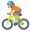 BICYCLIST emoji with medium-light skin tone skin tone