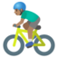 MAN BIKING emoji with medium skin tone skin tone