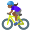 WOMAN BIKING emoji with medium-dark skin tone skin tone