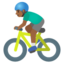 MAN BIKING emoji with medium-dark skin tone skin tone