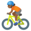 BICYCLIST emoji with medium-dark skin tone skin tone