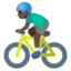 MAN BIKING emoji with dark skin tone skin tone