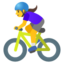 WOMAN BIKING emoji in Google's design style - Unicode 1F6B4-200D-2640-FE0F