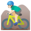 MAN MOUNTAIN BIKING emoji with light skin tone skin tone