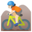 MOUNTAIN BICYCLIST emoji with light skin tone skin tone